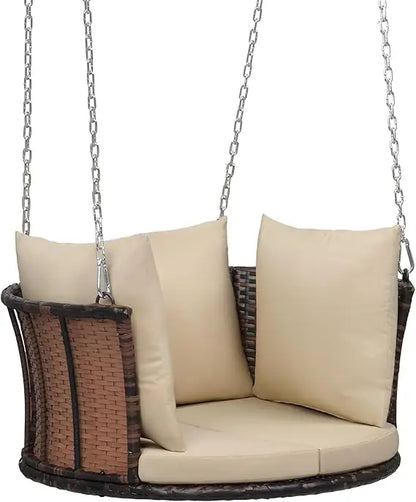 1-Person Porch Swing Outdoor Cushions & Adjustable Chains