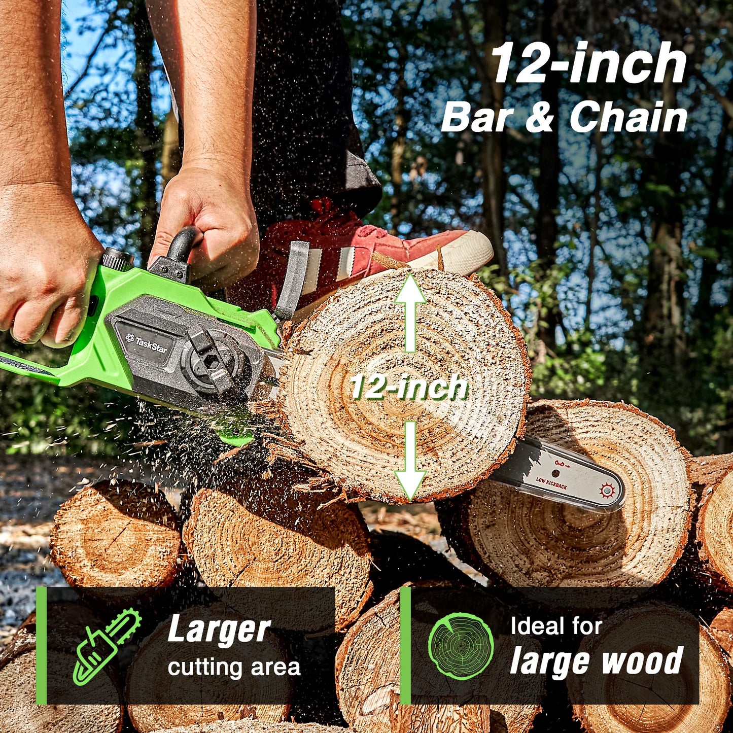 Task Star Brushless 12" Electric Chainsaw 18v