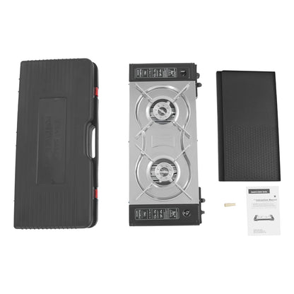 2-Burner Camping Gas Stove Grill Pan