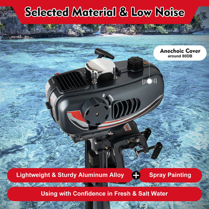 Portable 3.5HP Gasoline Outboard Motor with Adjustable Tilt
