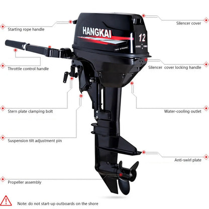2-Stroke 12HP Outboard Motor for Fishing Boats