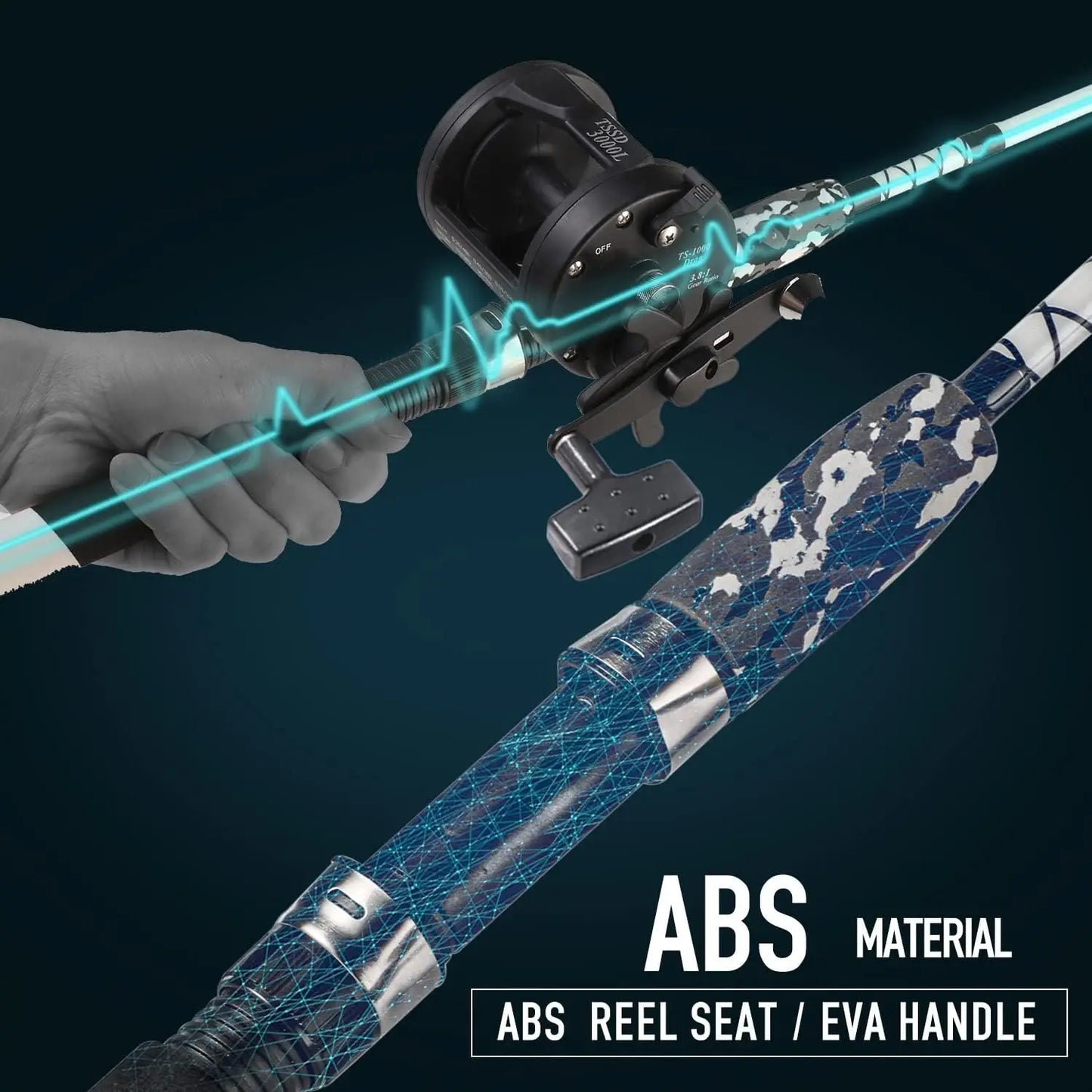 Fishing Rod and Reel Combo for Catfish, Bass, and Freshwater Angling