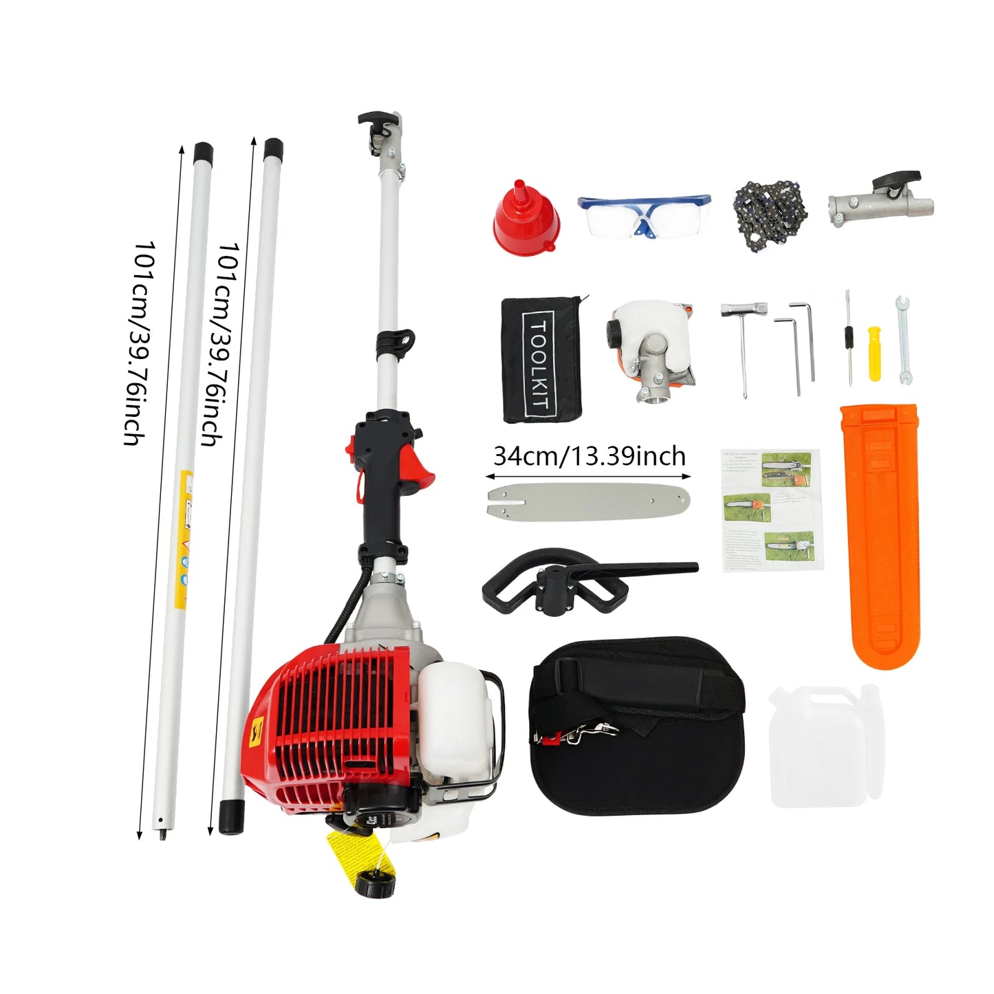 Pole Saw 16-FT Height 
 Chainsaw 43CC 2-Cycle Cordless Extension 
 Tree Branch Pruner