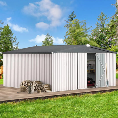 12x14 Outdoor Storage Shed Sliding Door Backyard