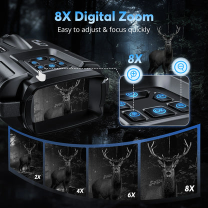 4k night vision binoculars 3in screen w/tact light