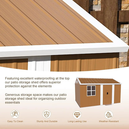12x10 FT Metal Shed Windows, Door & Ventilation