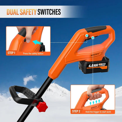 20V Cordless Electric Snow Shovel with 2 Batteries, Lightweight