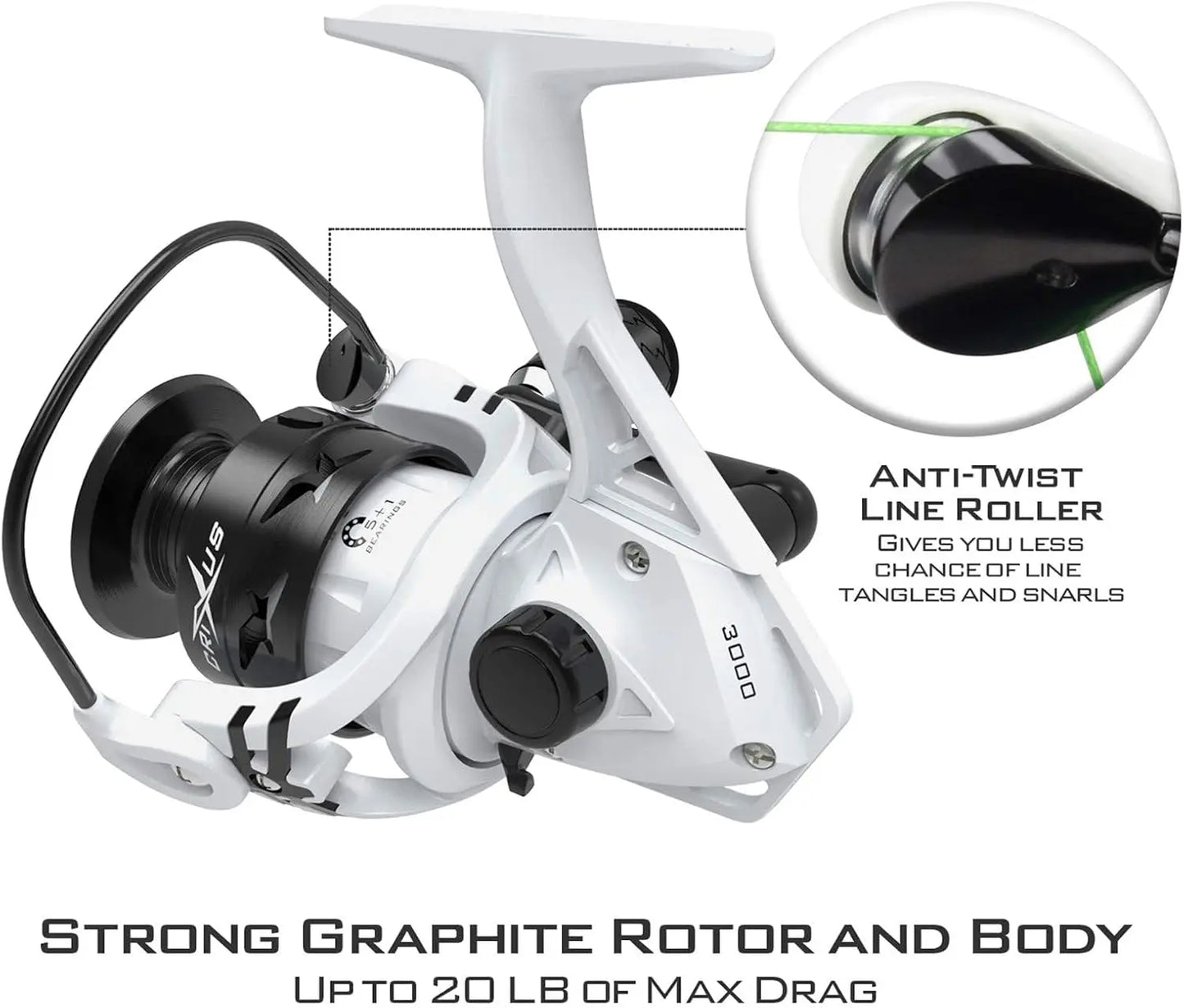 High Performance Fishing Rod and Reel Combo, Graphite 2 Piece