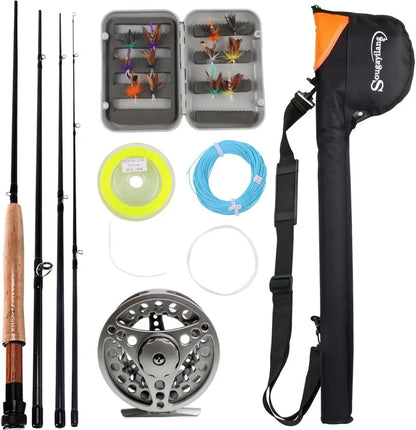 Fly Fishing Rod and Reel Combo Kit for Saltwater Freshwater Angling