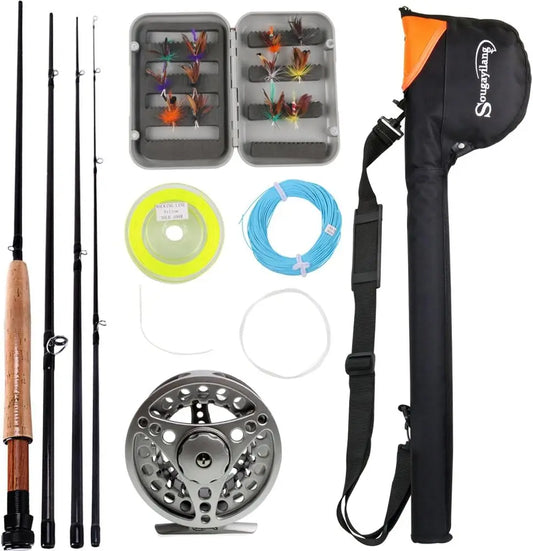 Fly Fishing Rod and Reel Combo Kit for Saltwater Freshwater Angling