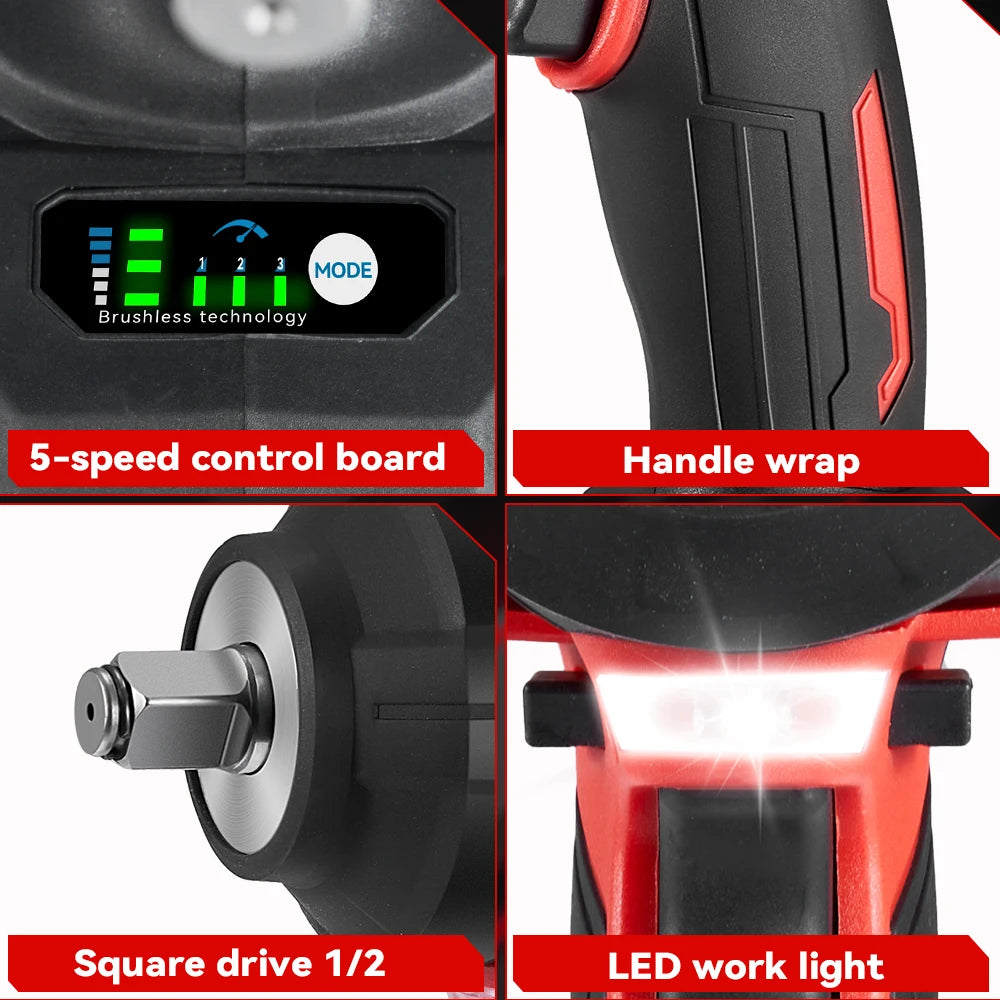 Brushless Electric Impact Wrench 
 Car Repair Screwdriver Drill Power Tool For Makita Battery Pin