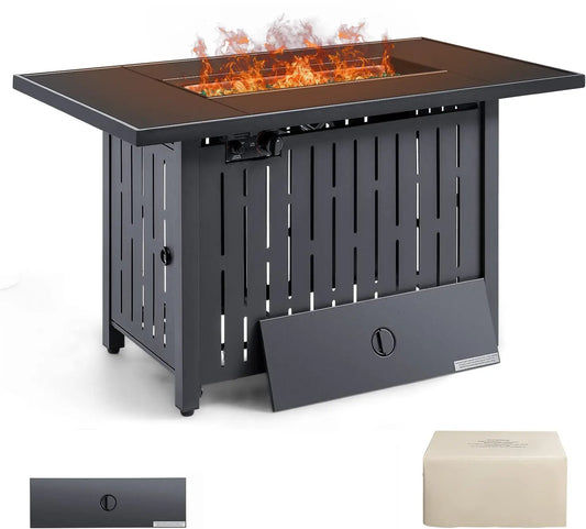 43 inch Propane Gas Fire Pit Auto ignition Tempered Glass