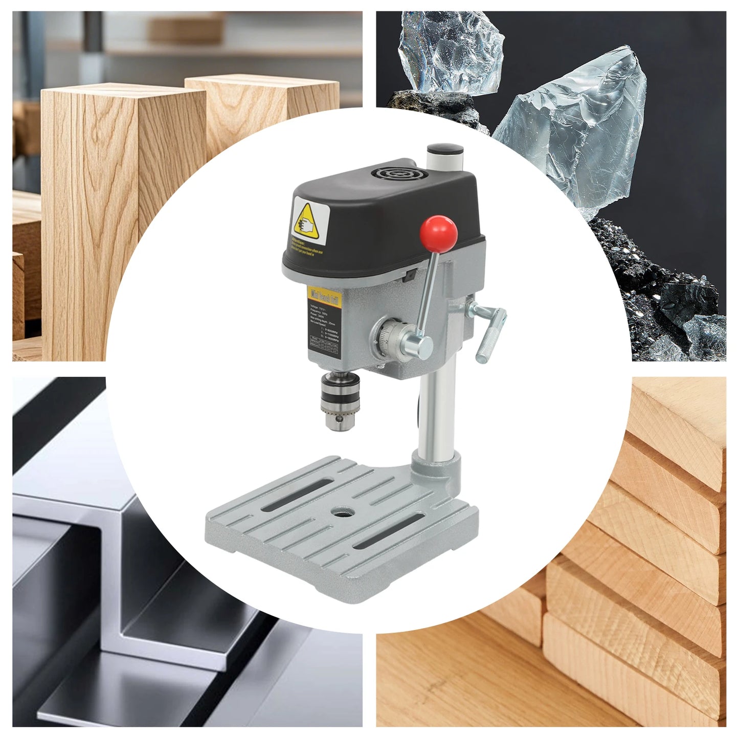 340W Mini Benchtop Drill Press, 3 Speed