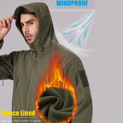Men's Waterproof Tactical 
 Winter Warm Fleece 
Fishing Hiking Jacket