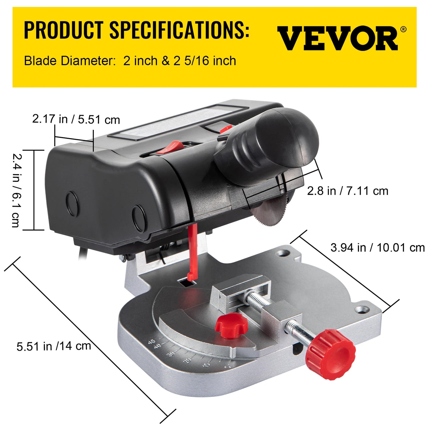 Mini Miter Cut-off Chop Saw 0-45°For Wood Plastic Metal