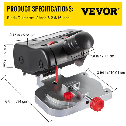 Mini Miter Cut-off Chop Saw 0-45°For Wood Plastic Metal