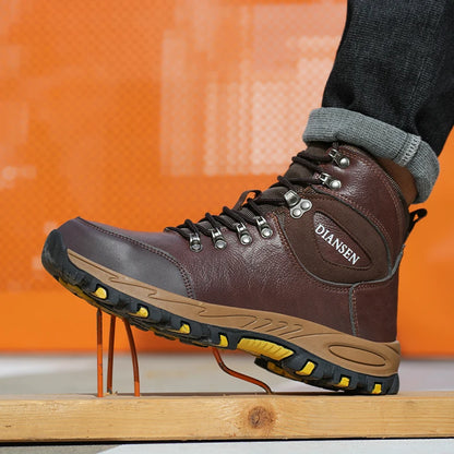 Waterproof Leather Indestructible Men Safety Boots Outdoor Military Industrial