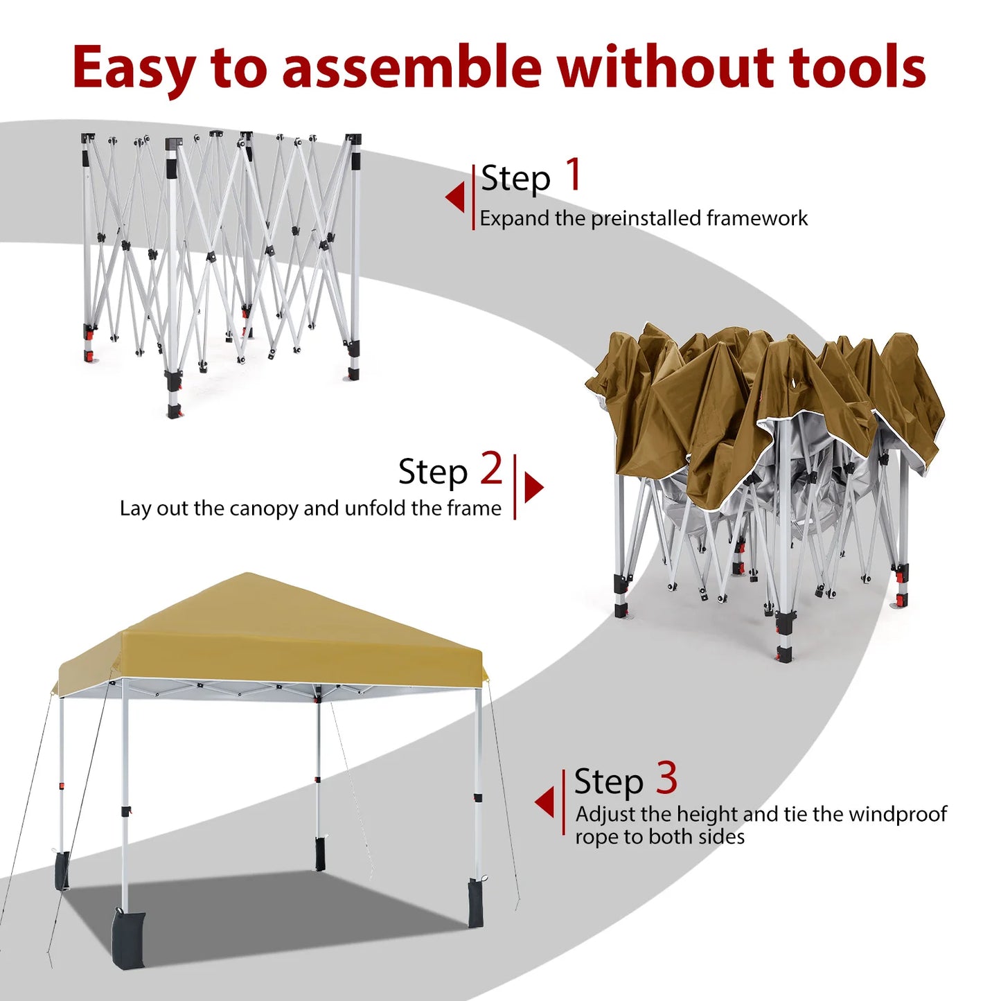 10x10ft Canopy Tent, Portable, Height Adjustable Waterproof