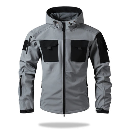 Men's hooded tactical jacket 
 hiking camping and fishing