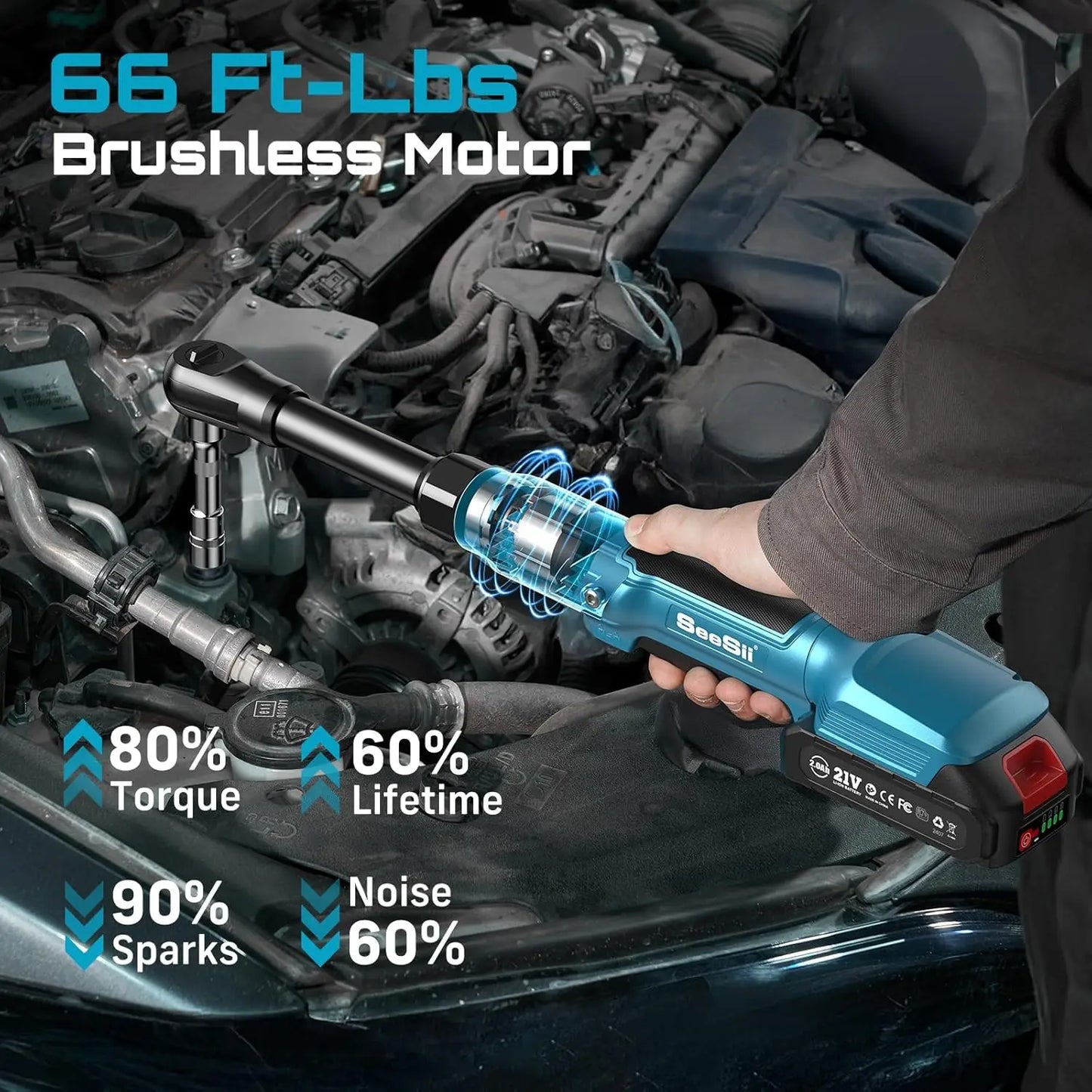 3/8" 21V Cordless Electric Wrench