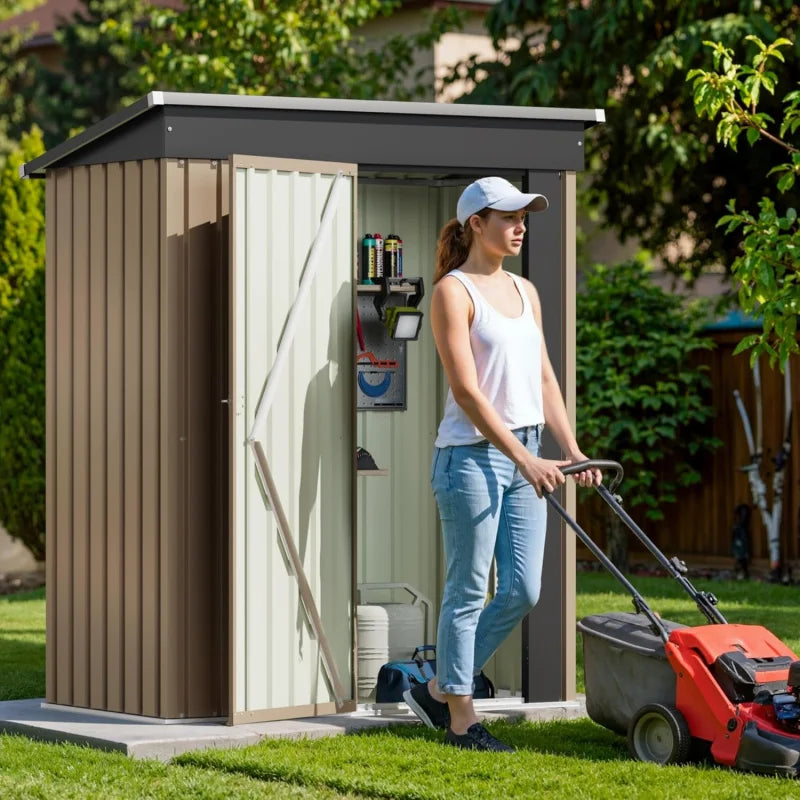 5x3FT Steel Outdoor Garden Storage Shed