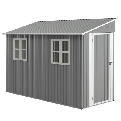 4x10 FT Galvanized Steel Outdoor Shed