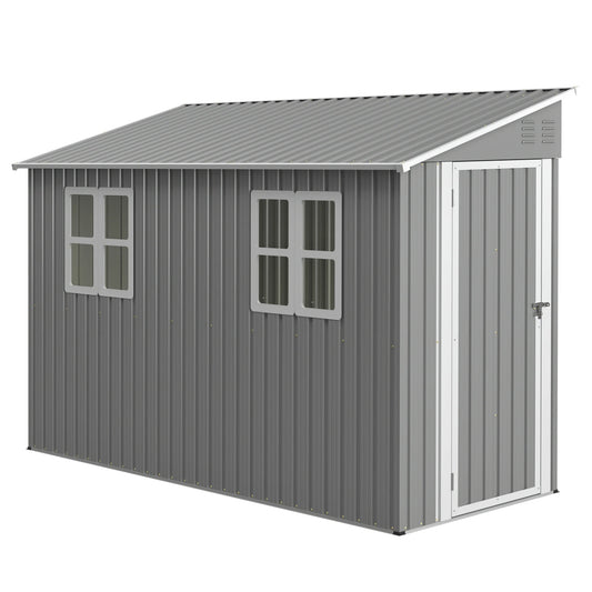 4x10 FT Galvanized Steel Outdoor Shed
