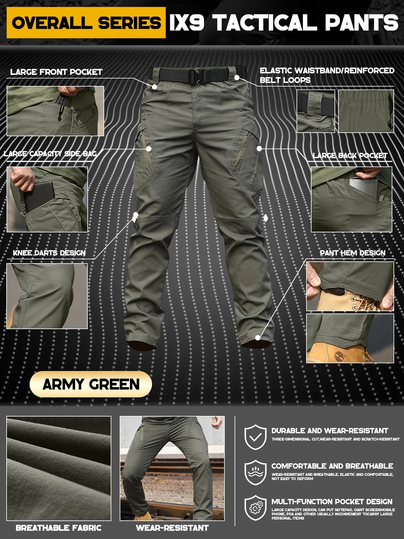 Tactical Work Pant-Pocket Wear-resistant