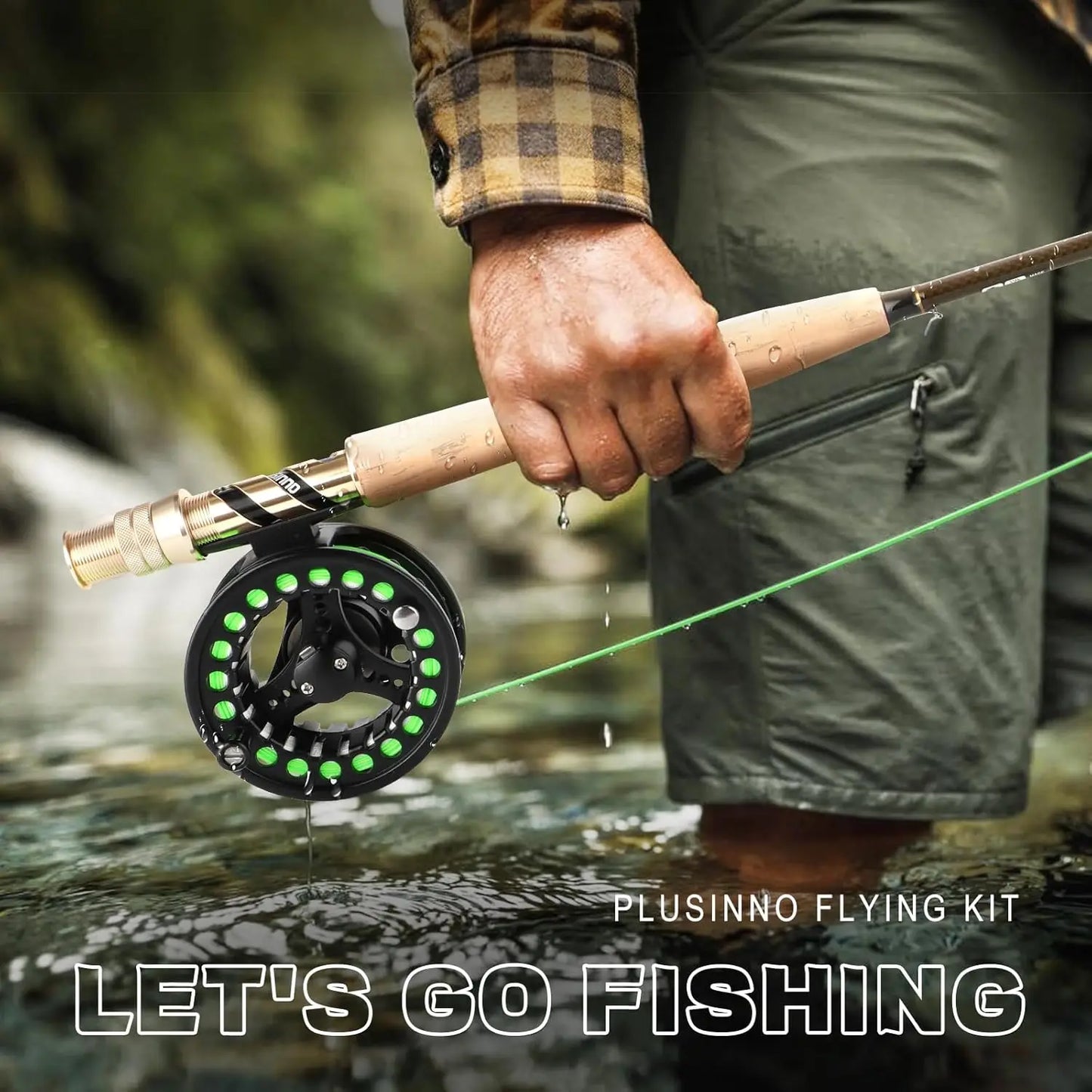 4-Piece Graphite Fly fishing Rod and Reel combo With Bag