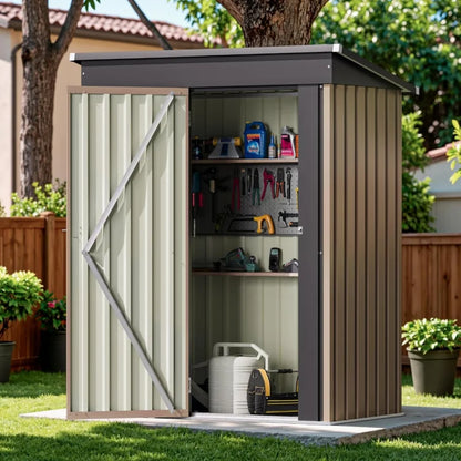 5x3FT Steel Outdoor Garden Storage Shed