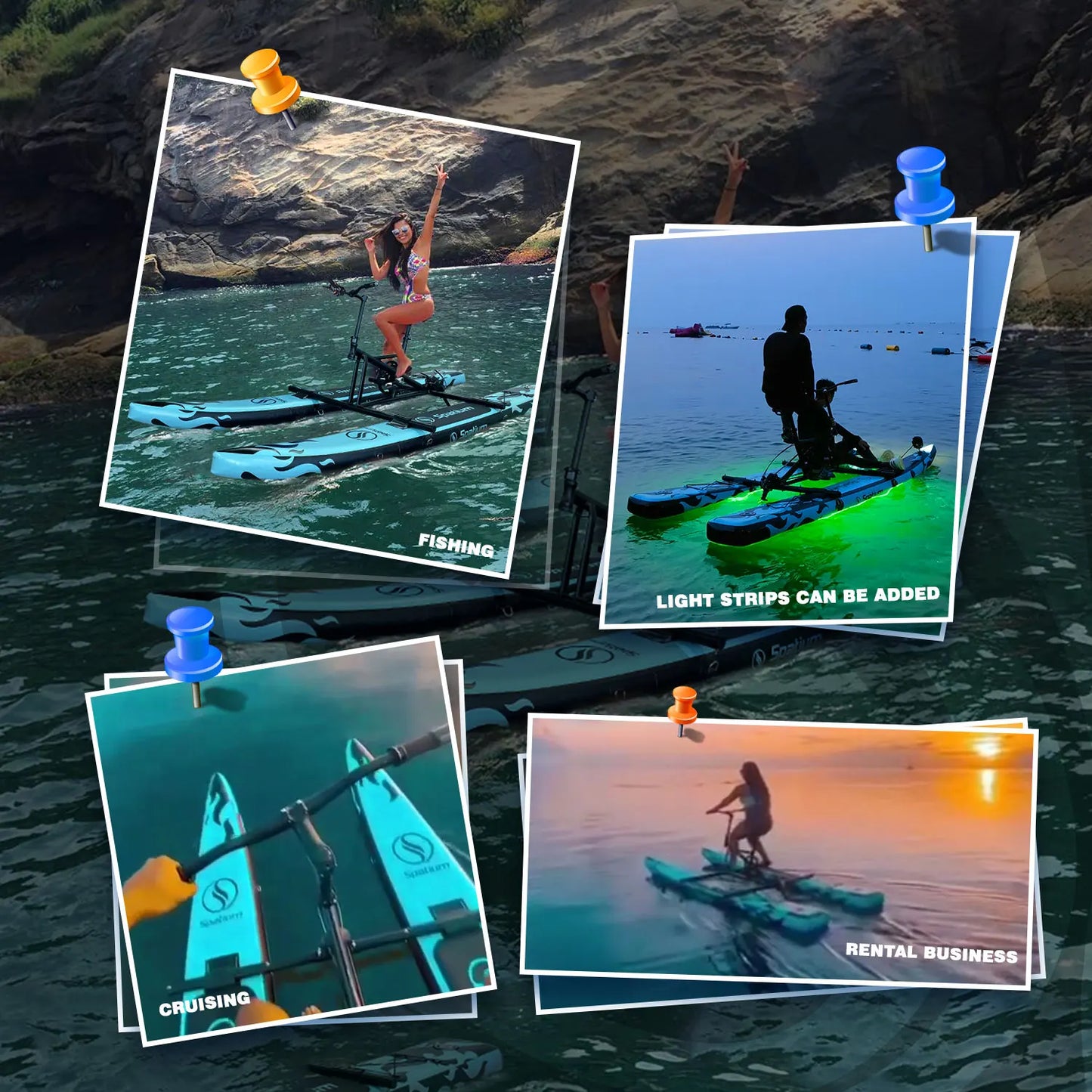 Pedal Boat Inflatable 
 Kayak Water Bikes