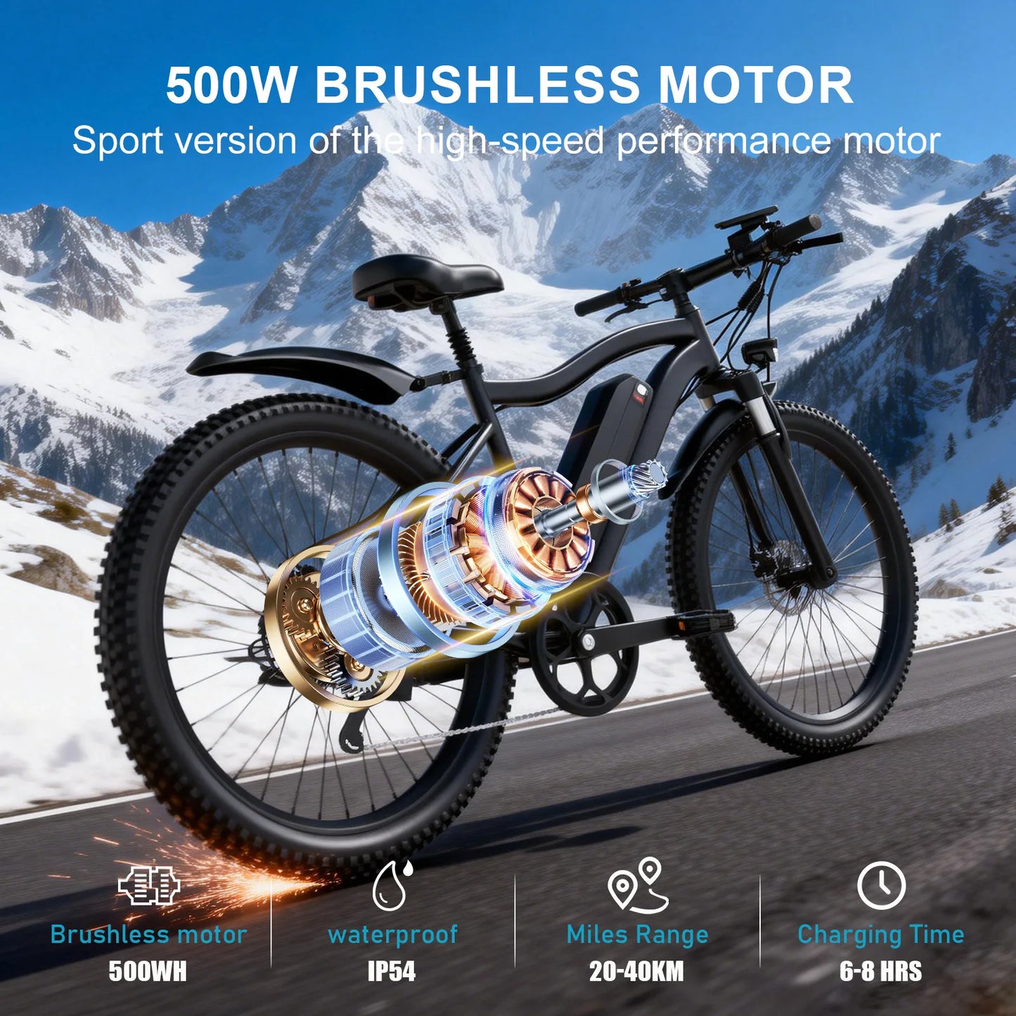 Electric Bicycle 48V Removable Battery 500W Motor