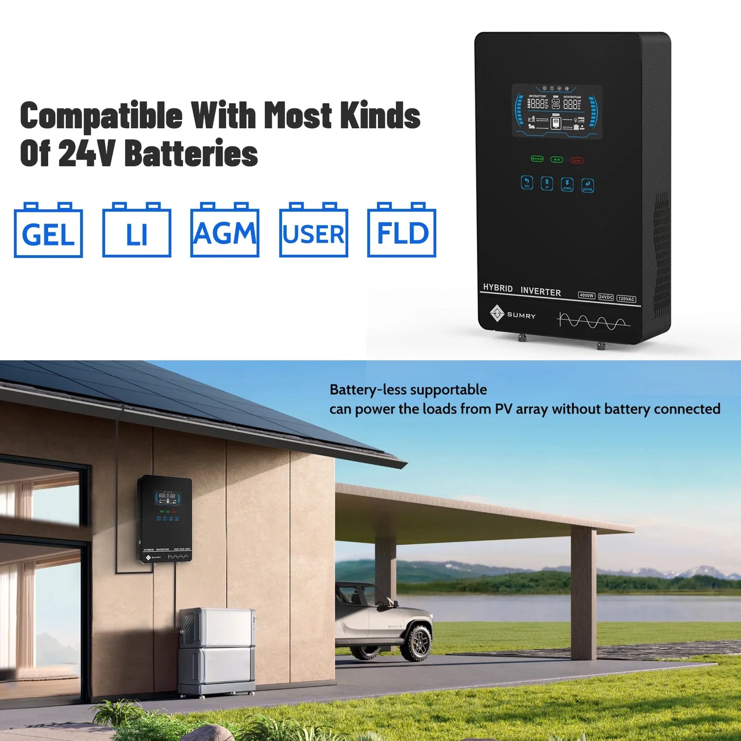 grid solar inverter 4000w 110vac