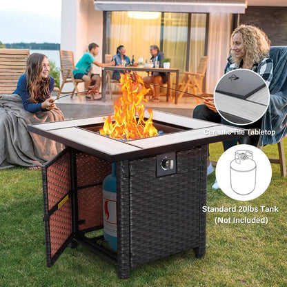 30 Inch Outdoor Gas Fire Pit Fire Glass