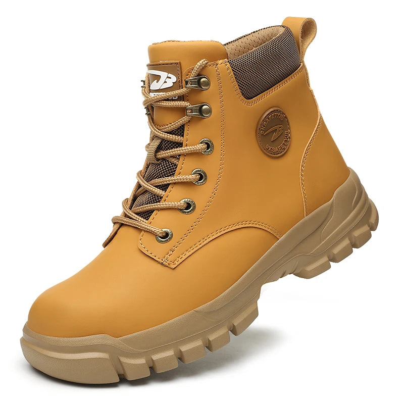 Men's Puncture-Proof Steel Toe Safety Boots Mechanics & Construction