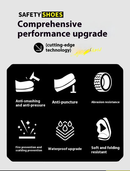 Waterproof Leather Indestructible Men Safety Boots Outdoor Military Industrial