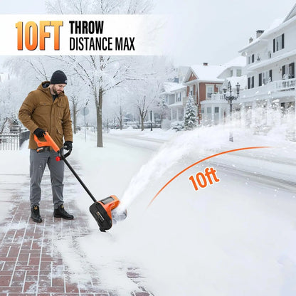 20V Cordless Electric Snow Shovel with 2 Batteries, Lightweight