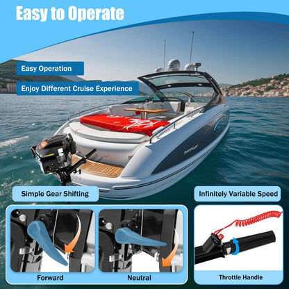 4-6 HP 4-Stroke Gas/Electric Outboard Motor