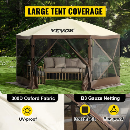 Shelter 6-Sided 12' x 12' / 10' x 10' Sunshade 
 & Canopies Camping & Hiking