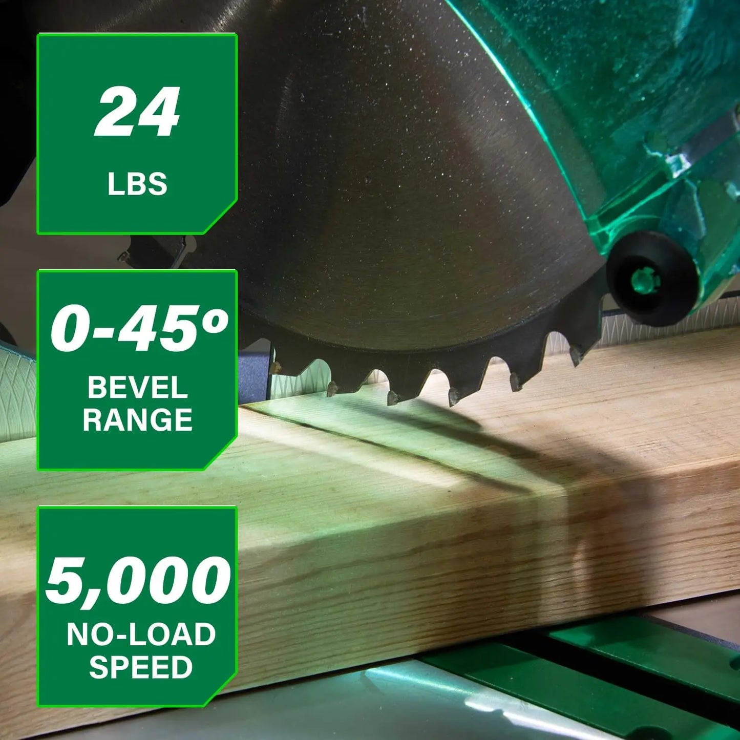10-Inch Single Bevel Compound Miter Saw, 5000 RPM, Lightweight