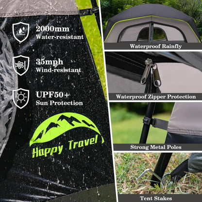 6-Person Waterproof Tent With Rainfly, Family Cabin 





 with Rainfly, Easy Setup Family Cabin Tent for Outdoor Adventures