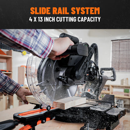 12-In Dual-Bevel Sliding Miter Saw, Laser Guide