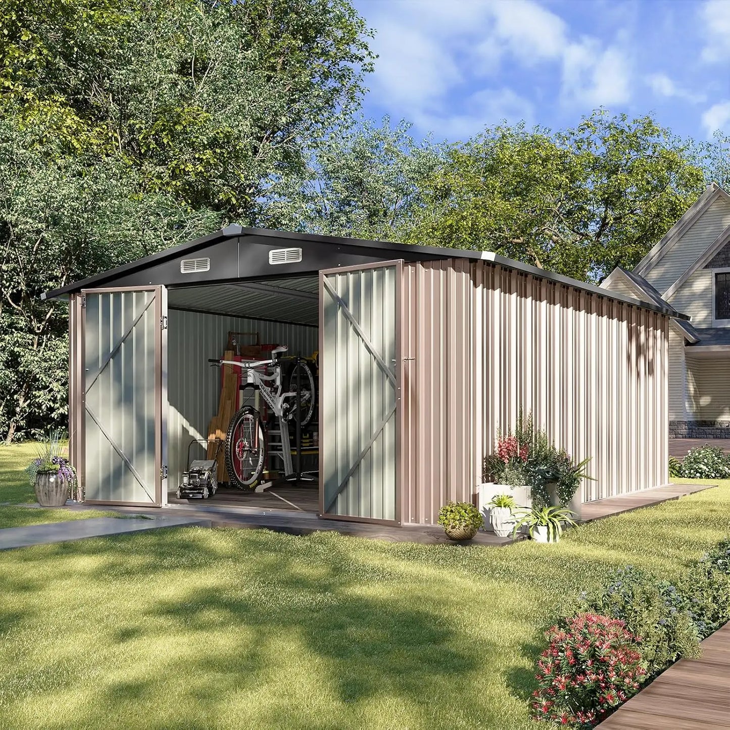 10x12FT Outdoor Storage Shed Backyard Patio