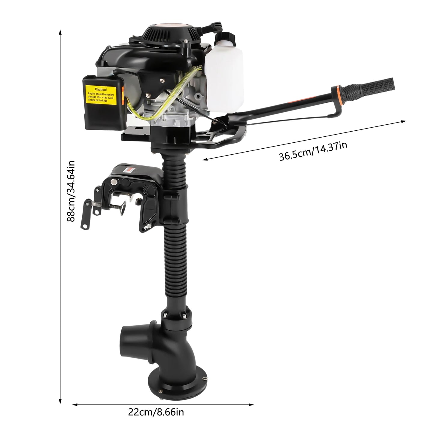 4HP 55cc 4-Stroke Outboard Motor, 2900W Boat Engine