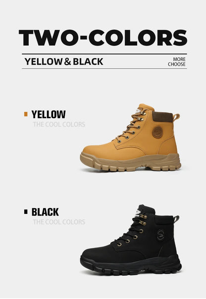 Men's Puncture-Proof Steel Toe Safety Boots Mechanics & Construction