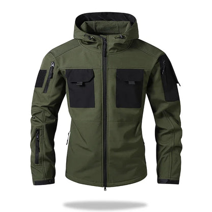 Men's hooded tactical jacket 
 hiking camping and fishing