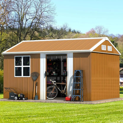 12x10 FT Metal Shed Windows, Door & Ventilation